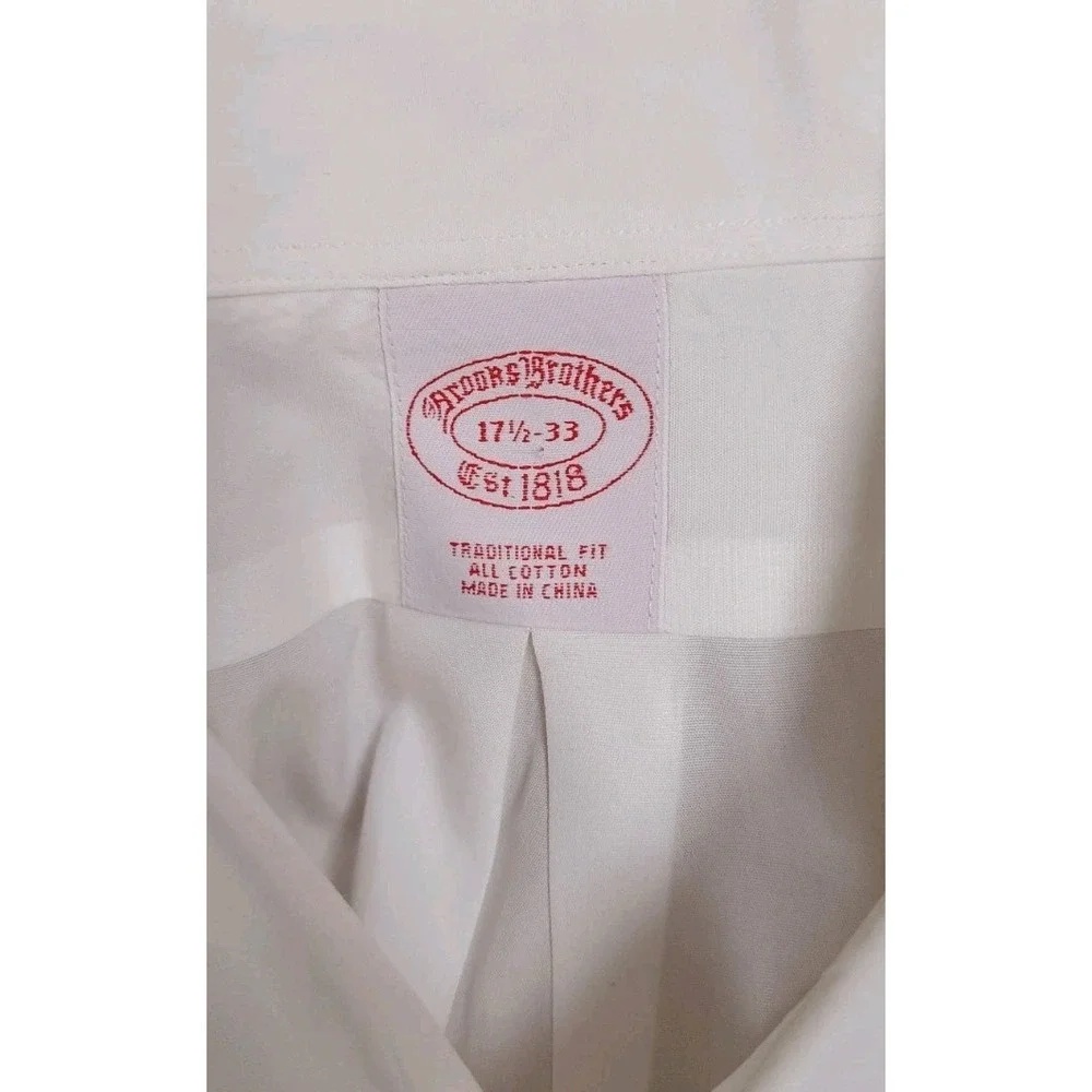 Brooks Brothers Shirt Mens 17.5 / 33 Tuxedo Pleated French Cuff Tradional Fit - Picture 4 of 8